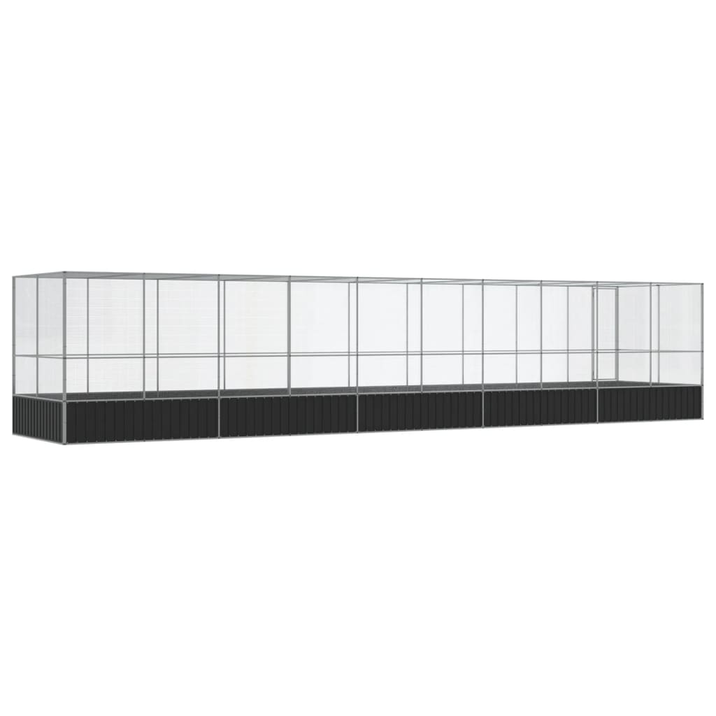 vidaXL Aviary with Extension Silver 1039x207x212 cm Steel 5