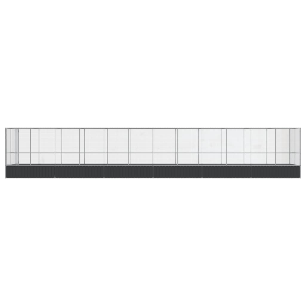 vidaXL Aviary with Extension Silver 1246x207x212 cm Steel 3