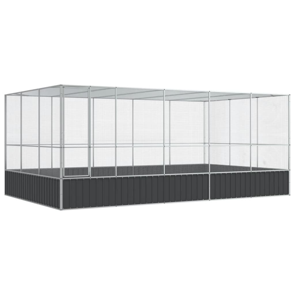 vidaXL Aviary with Extension Silver 518x307x212 cm Steel 2