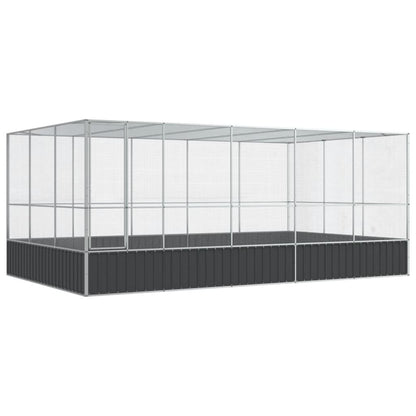 vidaXL Aviary with Extension Silver 518x307x212 cm Steel 2