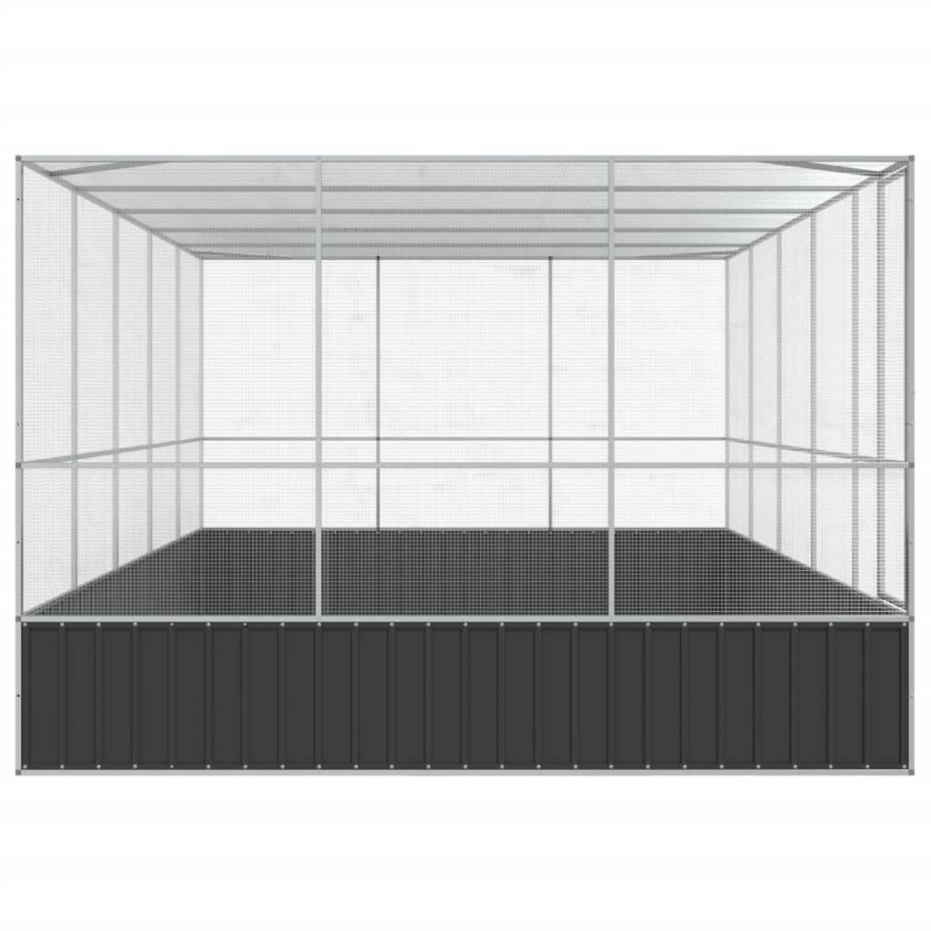 vidaXL Aviary with Extension Silver 518x307x212 cm Steel 4