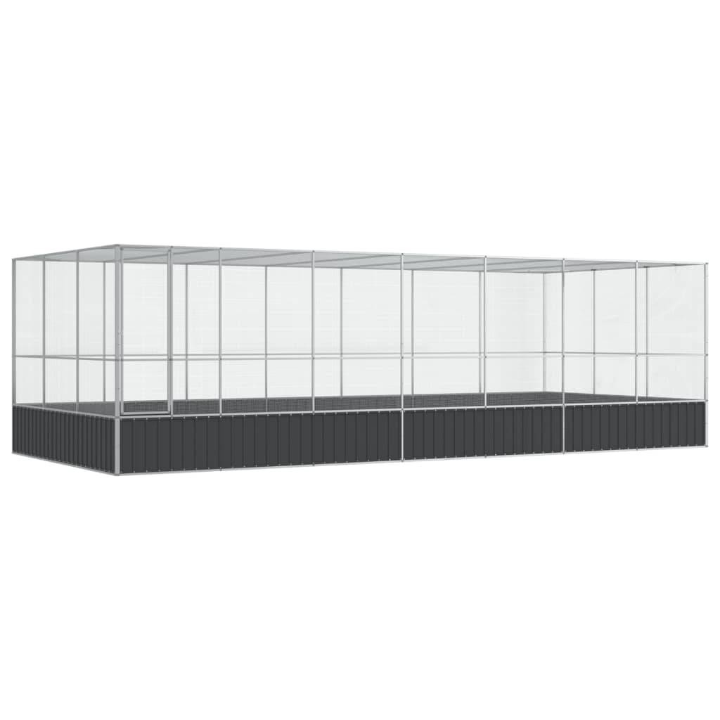 vidaXL Aviary with Extension Silver 725x307x212 cm Steel 2