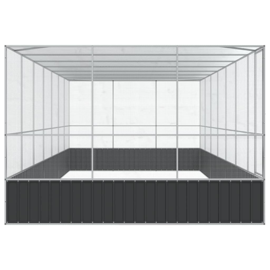 vidaXL Aviary with Extension Silver 725x307x212 cm Steel 4
