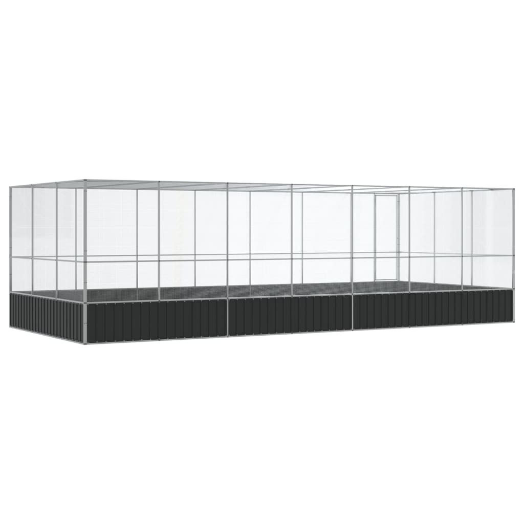vidaXL Aviary with Extension Silver 725x307x212 cm Steel 5