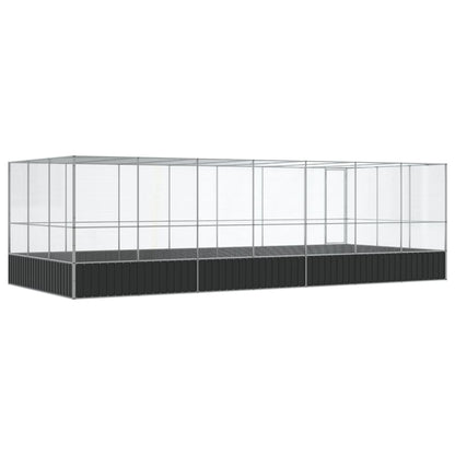 vidaXL Aviary with Extension Silver 725x307x212 cm Steel 5