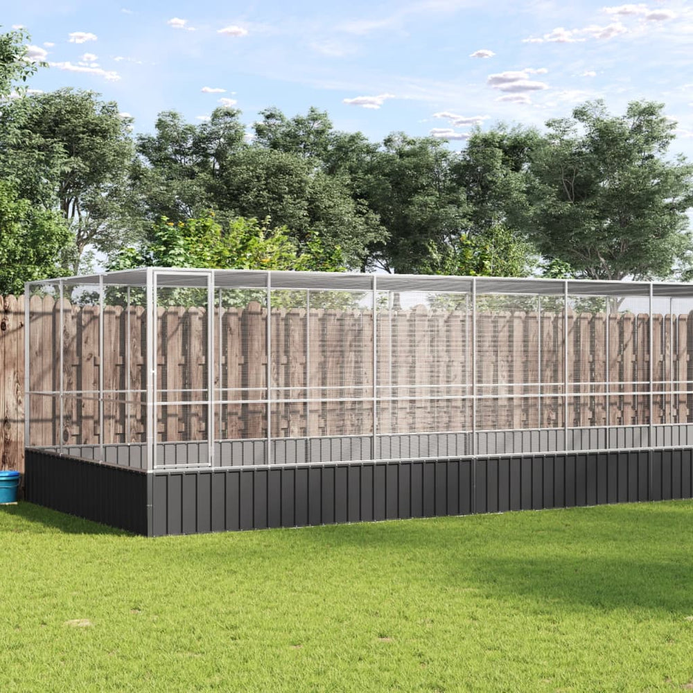 vidaXL Aviary with Extension Silver 725x307x212 cm Steel