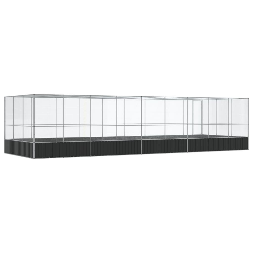vidaXL Aviary with Extension Silver 932x307x212 cm Steel 5