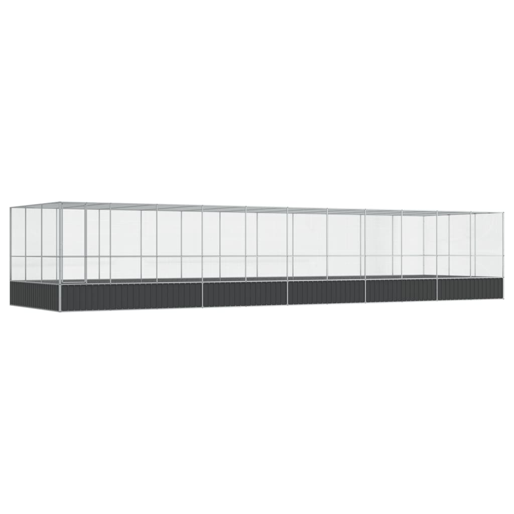 vidaXL Aviary with Extension Silver 1139x307x212 cm Steel 2