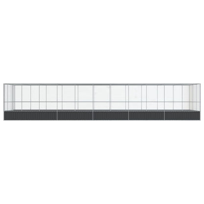 Aviary with Extension Silver Steel 1139 cm 307 cm