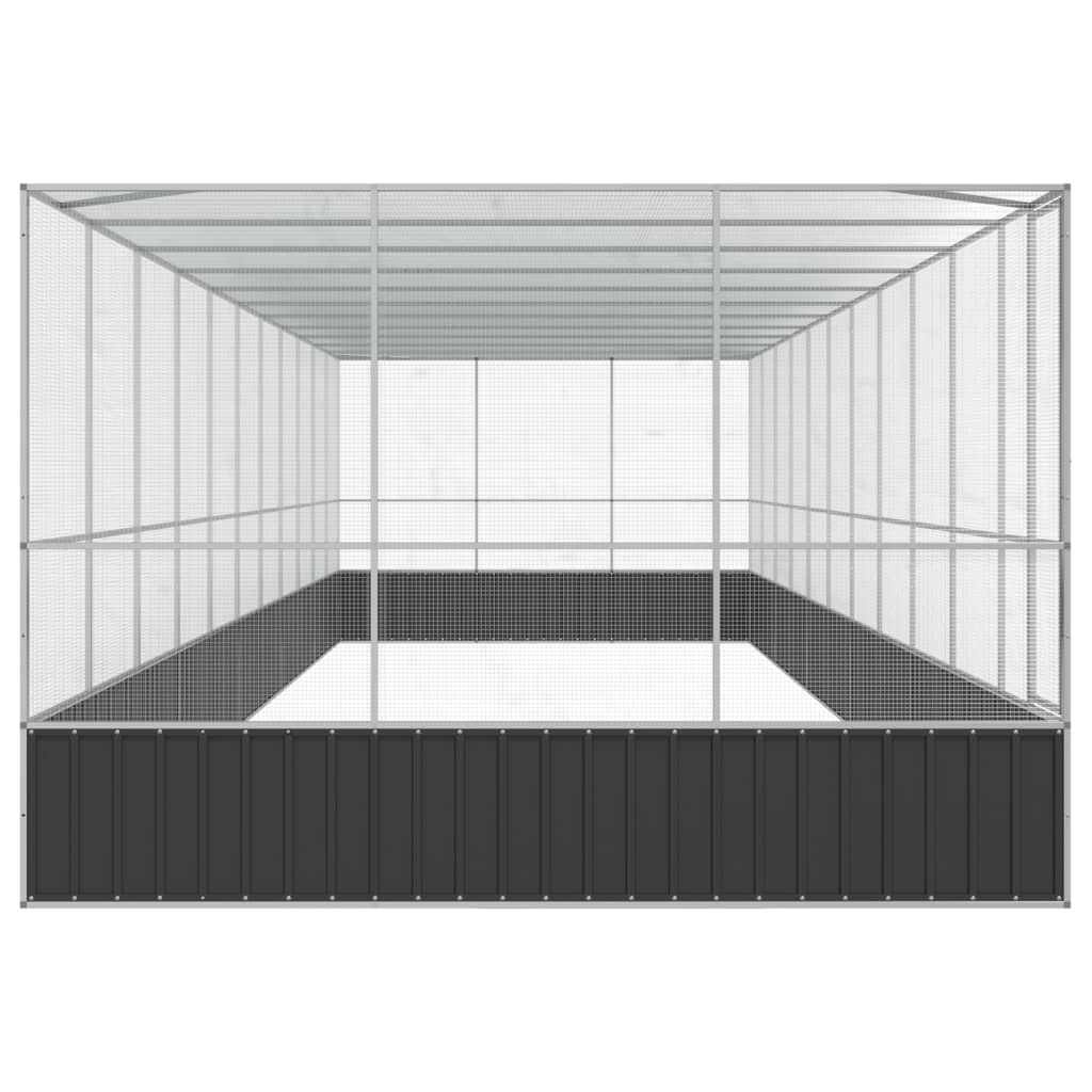 vidaXL Aviary with Extension Silver 1139x307x212 cm Steel 4