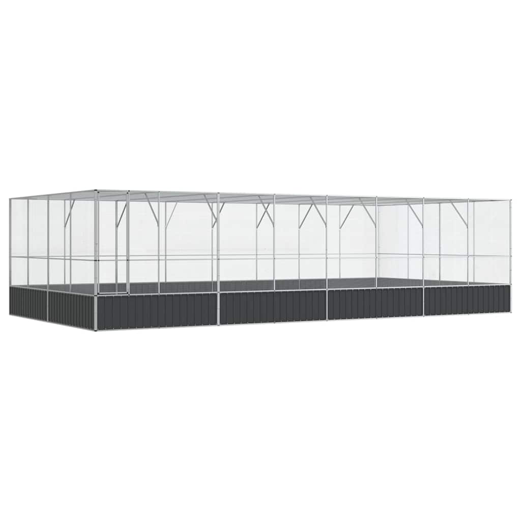 vidaXL Aviary with Extension Silver 832x414x212 cm Steel 2