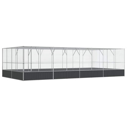 vidaXL Aviary with Extension Silver 832x414x212 cm Steel 2