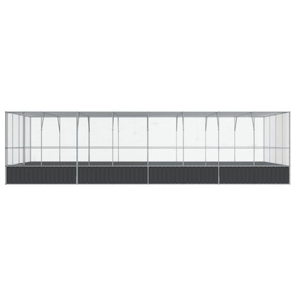 Aviary with Extension Silver Steel 832 cm 414 cm