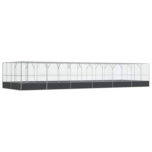 vidaXL Aviary with Extension Silver 1246x414x212 cm Steel 2
