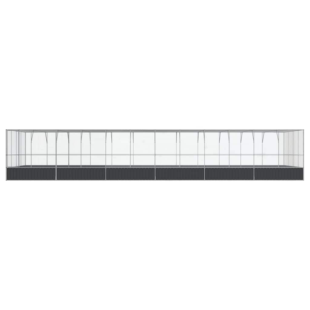 vidaXL Aviary with Extension Silver 1246x414x212 cm Steel 3