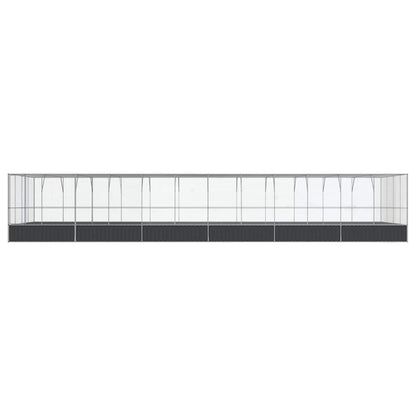 Aviary with Extension Silver Steel 1246 cm 414 cm