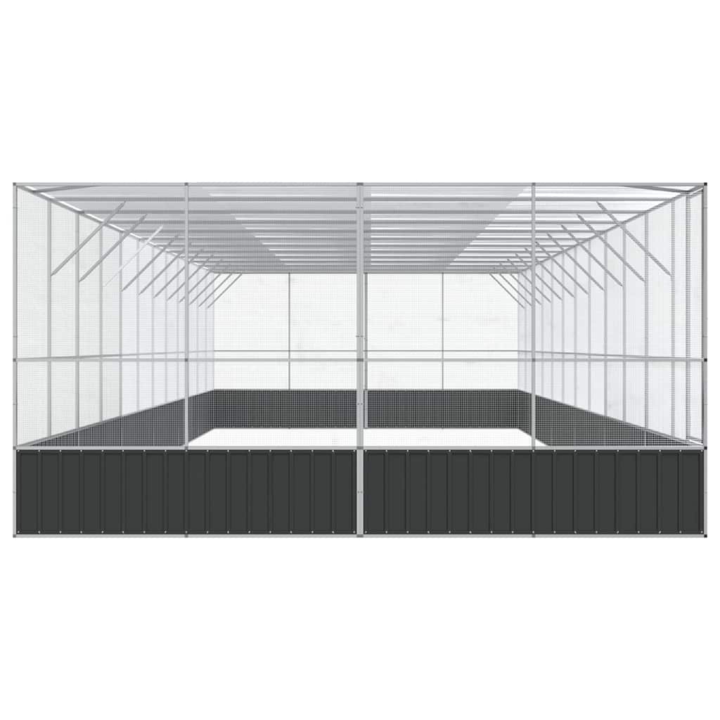 vidaXL Aviary with Extension Silver 1246x414x212 cm Steel 4