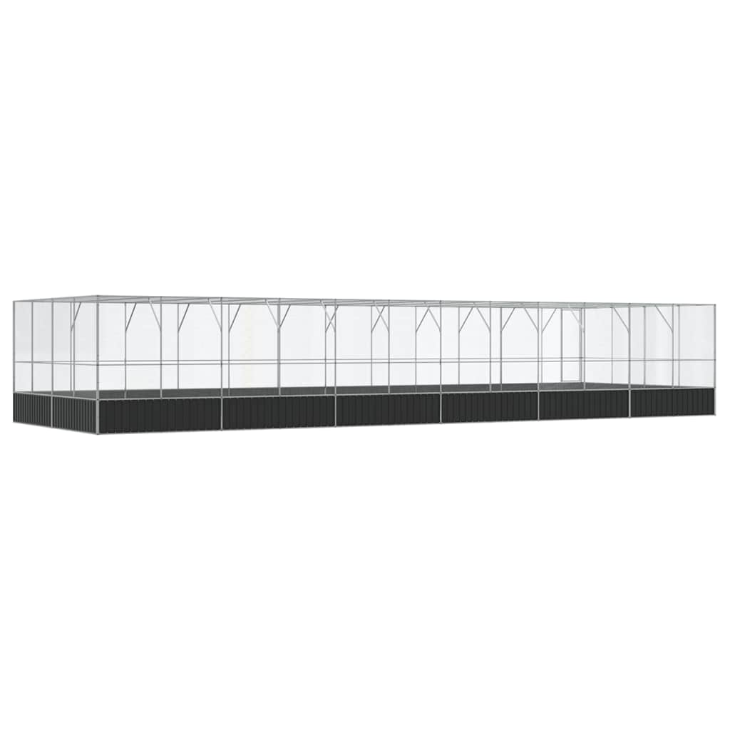 vidaXL Aviary with Extension Silver 1246x414x212 cm Steel 5