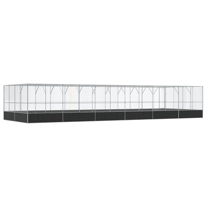 vidaXL Aviary with Extension Silver 1246x414x212 cm Steel 5