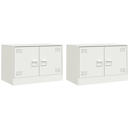 TV Cabinet 67x39x44 cm Steel White 2