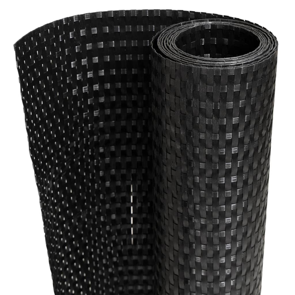 Balcony Screen 600x90 cm Poly Rattan Black