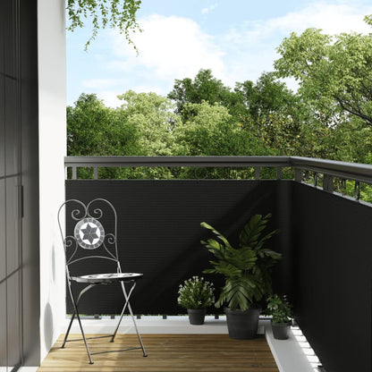 Balcony Screen 600x90 cm Poly Rattan Black