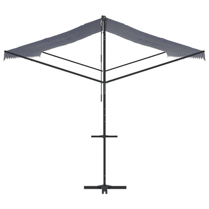 vidaXL Free Standing Awning Blue and White 600x300 cm Fabric and Steel 4