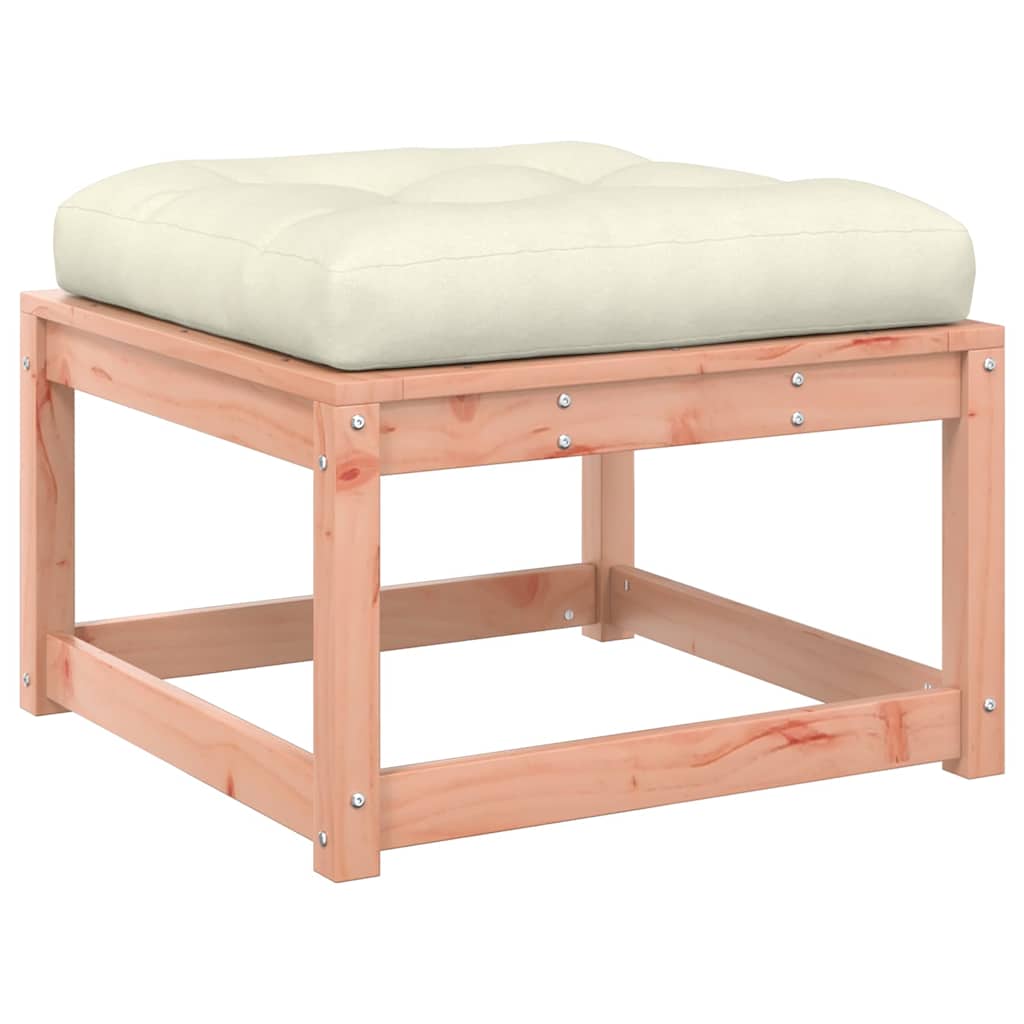Garden Footstool Solid Wood Pine Natural douglas With cushions