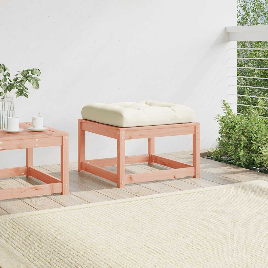 Garden Footstool Solid Wood Pine Natural douglas With cushions