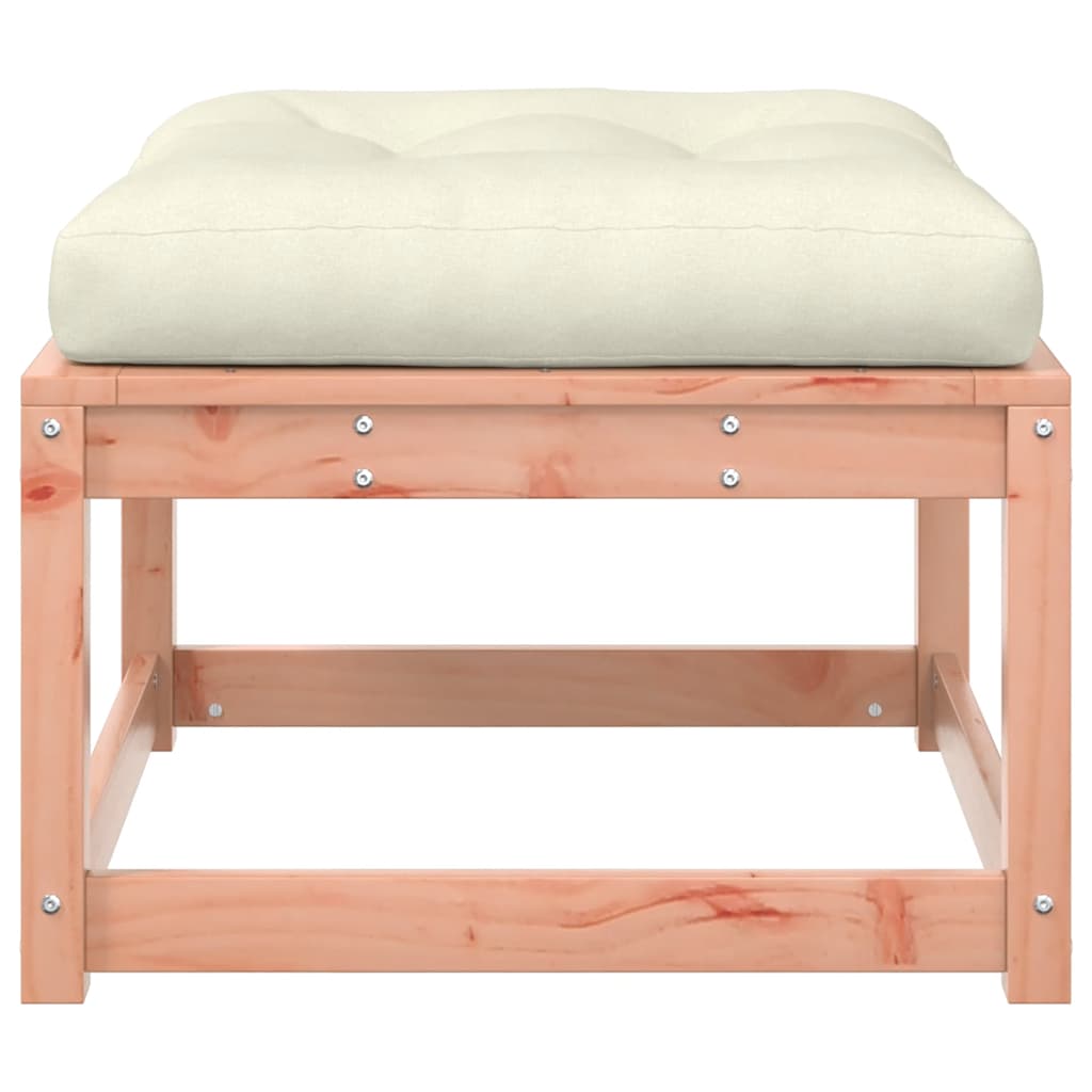 Garden Footstool Solid Wood Pine Natural douglas With cushions