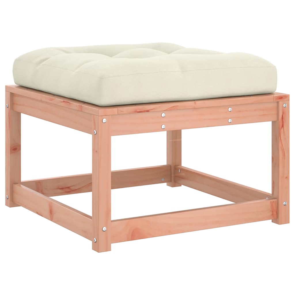 Garden Footstool Solid Wood Pine Natural douglas With cushions