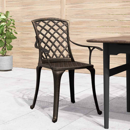 vidaXL Garden Chairs 6 pcs Cast Aluminium Bronze 3