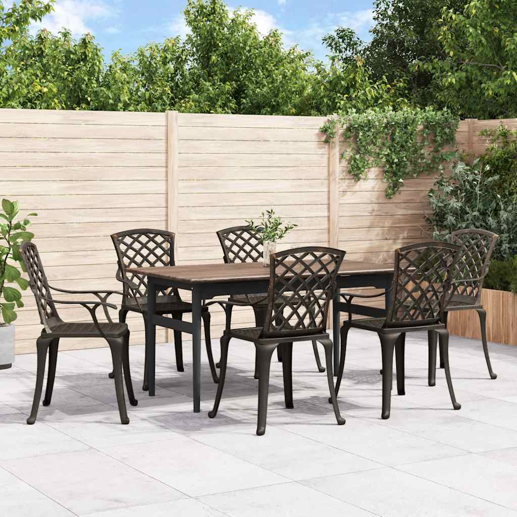 vidaXL Garden Chairs 6 pcs Cast Aluminium Bronze 1
