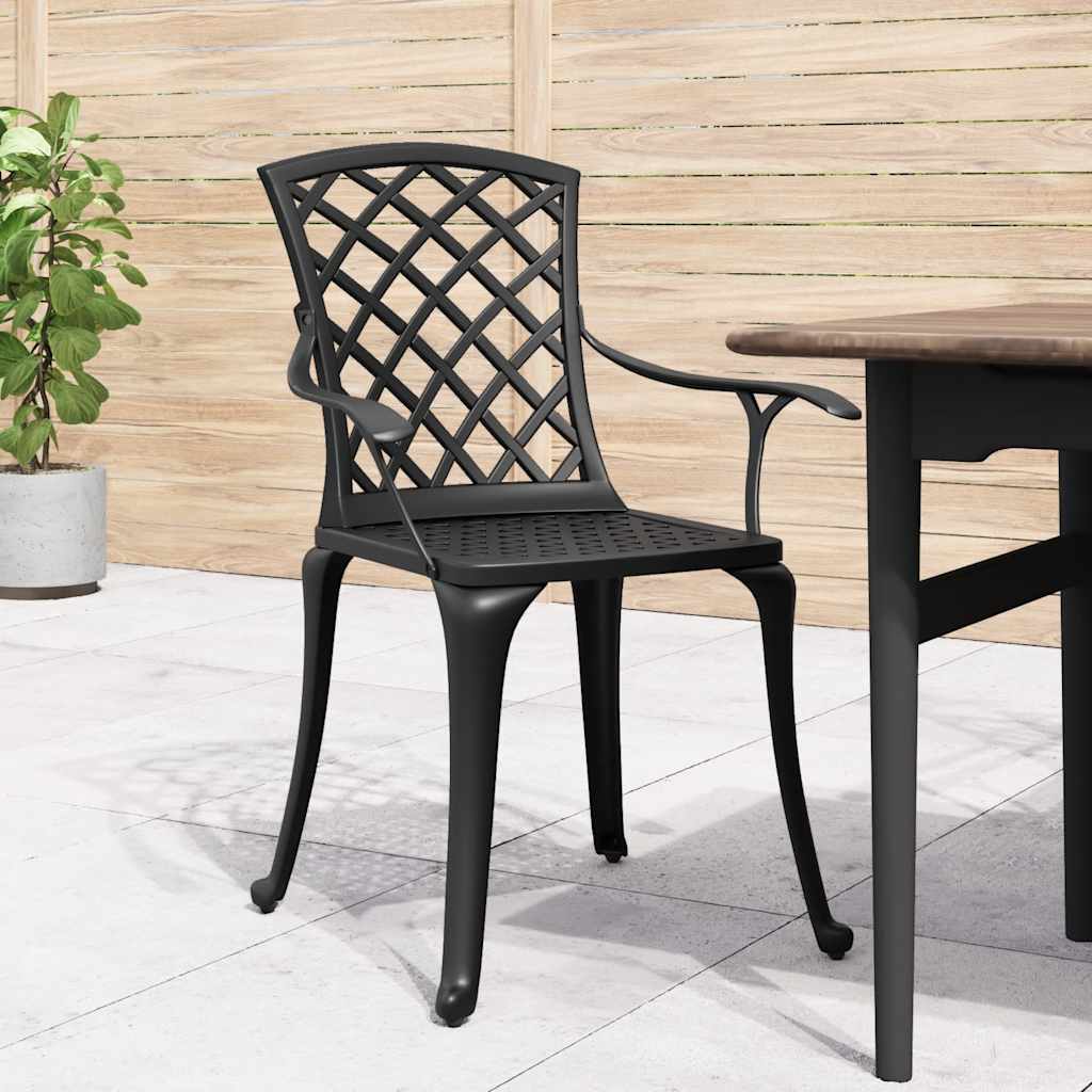 vidaXL Garden Chairs 6 pcs Cast Aluminium Black 3