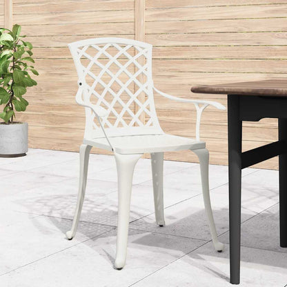 vidaXL Garden Chairs 6 pcs Cast Aluminium White 3