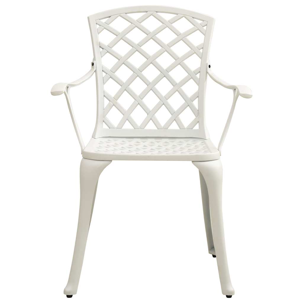 vidaXL Garden Chairs 6 pcs Cast Aluminium White 5