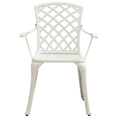 vidaXL Garden Chairs 6 pcs Cast Aluminium White 5
