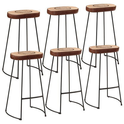vidaXL 7 Piece Bar Set Solid Rough Wood Mango and Metal 2