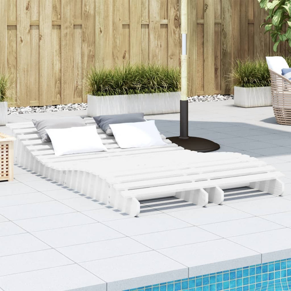 vidaXL Sun Lounger 205x80x31.5 cm Solid Wood Pine