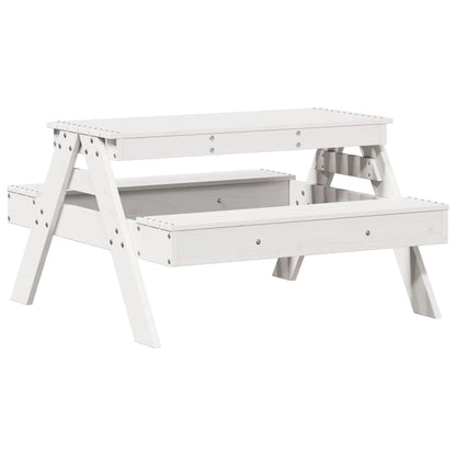 Picnic Table for Kids 88x97x52 cm Solid Wood Pine White