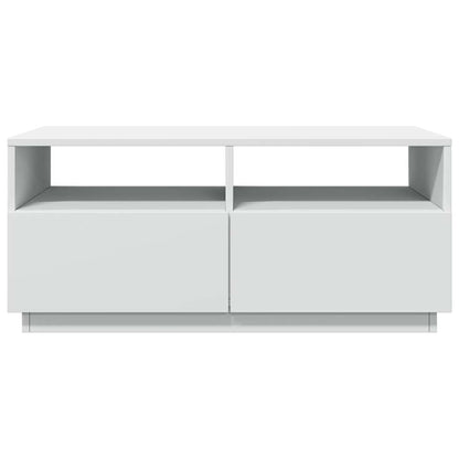Coffee Table with LED Lights 50x49x40 cm White 90 cm