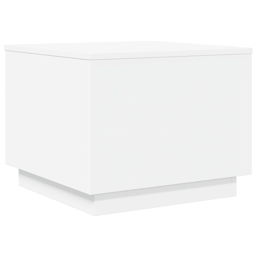 Coffee Table with LED Lights 50x50x40 cm White 50 cm