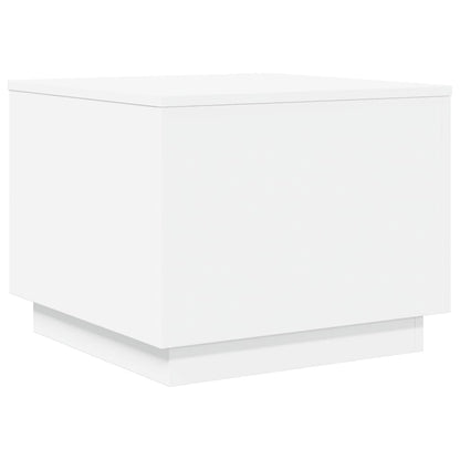 Coffee Table with LED Lights 50x50x40 cm White 50 cm
