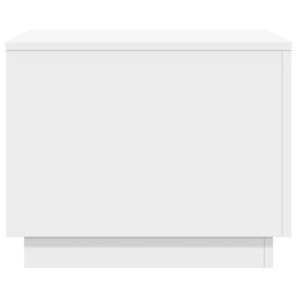 Coffee Table with LED Lights 50x50x40 cm White 50 cm