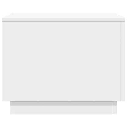 Coffee Table with LED Lights 50x50x40 cm White 50 cm