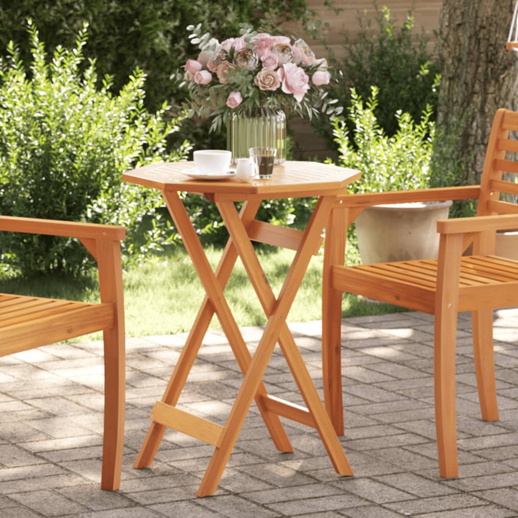 Folding Garden Table Solid Acacia Wood 60 x 75 cm