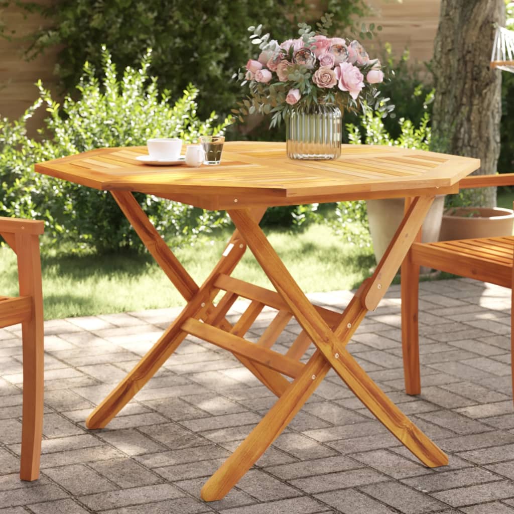 Folding Garden Table Solid Acacia Wood 110 x 75 cm