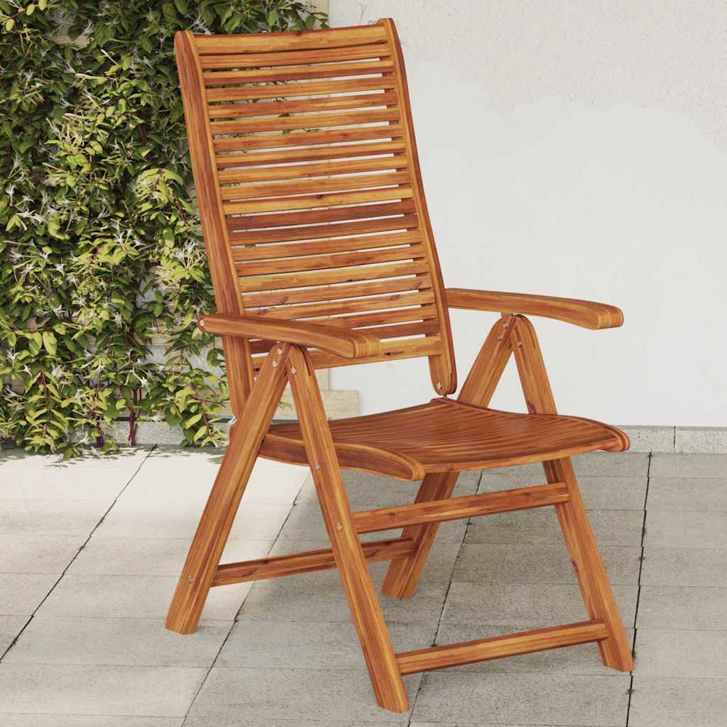 vidaXL Reclining Folding Chairs 56x72x107 cm Solid Wood Acacia