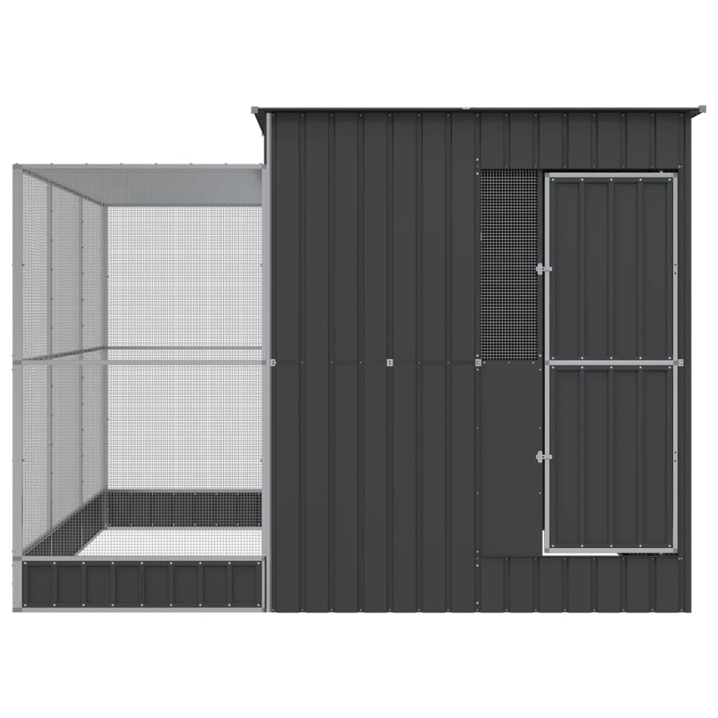 Aviary with Extension Silver Steel 290 cm 303 cm