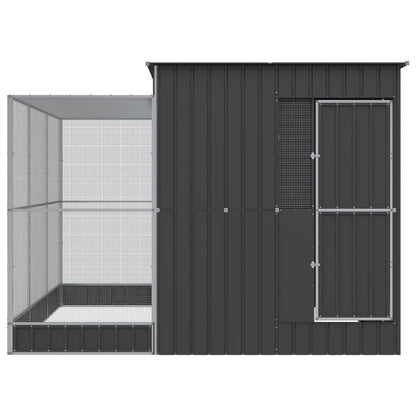 Aviary with Extension Silver Steel 290 cm 303 cm